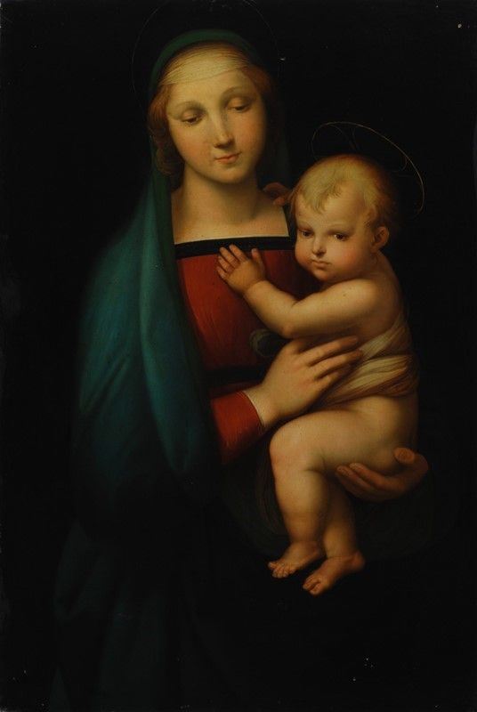 Anonimo, XIX sec. - Madonna col Bambino (da Raffaello)
