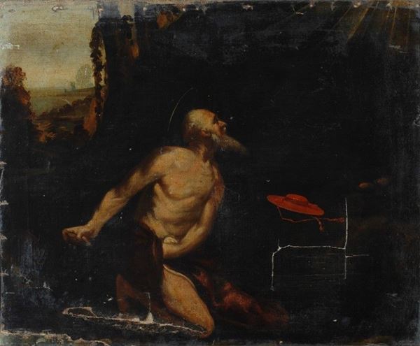 Scuola Italia Settentrionale, seconda met&#224; XVI sec. - San Girolamo penitente