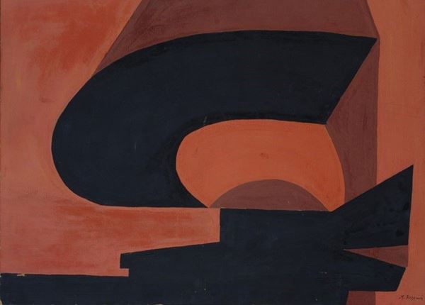 Mauro Reggiani : Composizione  - Olio su cartone - Auction Arte Moderna e Contemporanea - Galleria Pananti Casa d'Aste