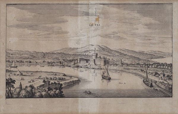 Merian Matthaus - Veduta del castello di Ostia
