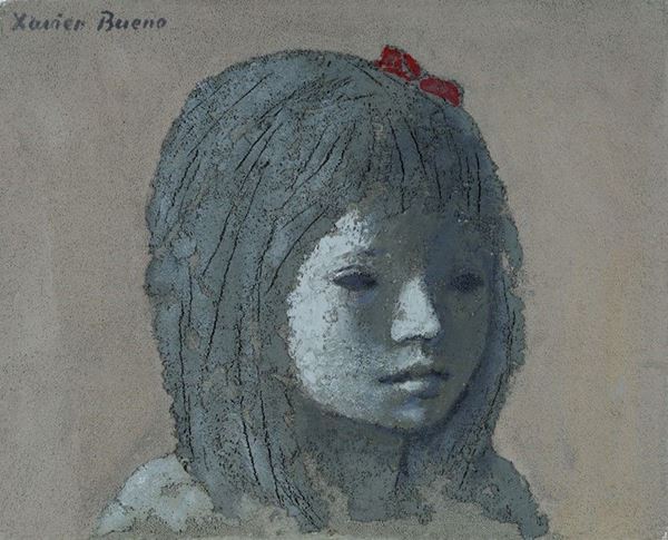 Xavier Bueno : Bambina con fiocco rosso  - Olio su tela - Auction Arte Moderna e Contemporanea - II - Galleria Pananti Casa d'Aste