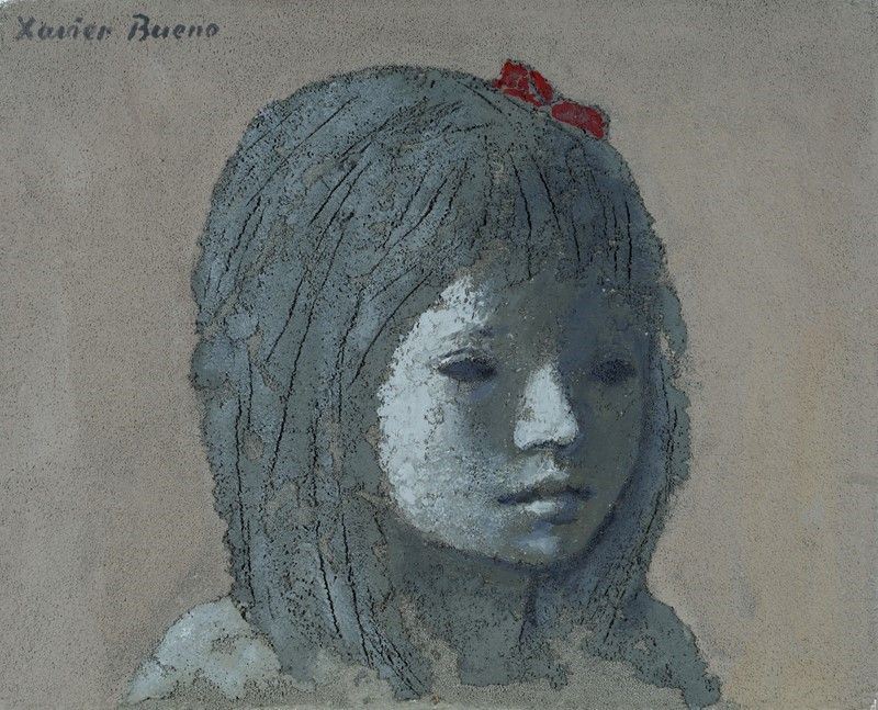 Xavier Bueno - Bambina con Fiocco Rosso