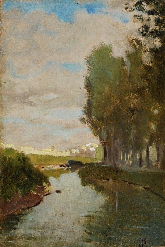 Telemaco Signorini - Paesaggio con Ruscello