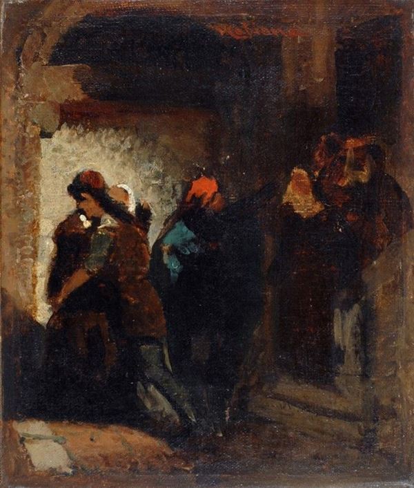 Vincenzo Cabianca : Scena storica  ((1860))  - Olio su tela - Asta Autori del XIX e XX sec. - III - Galleria Pananti Casa d'Aste