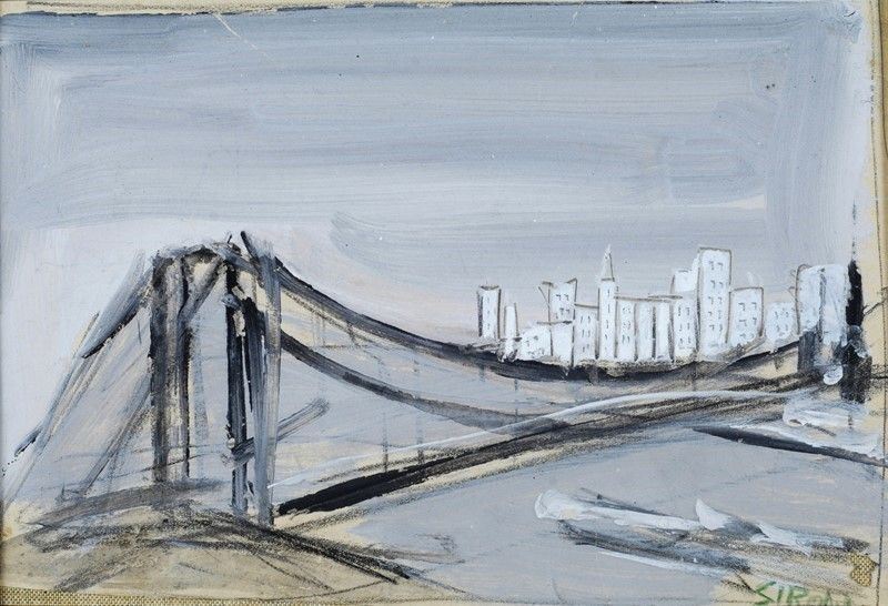 Mario Sironi - Paesaggio con Ponte e Case