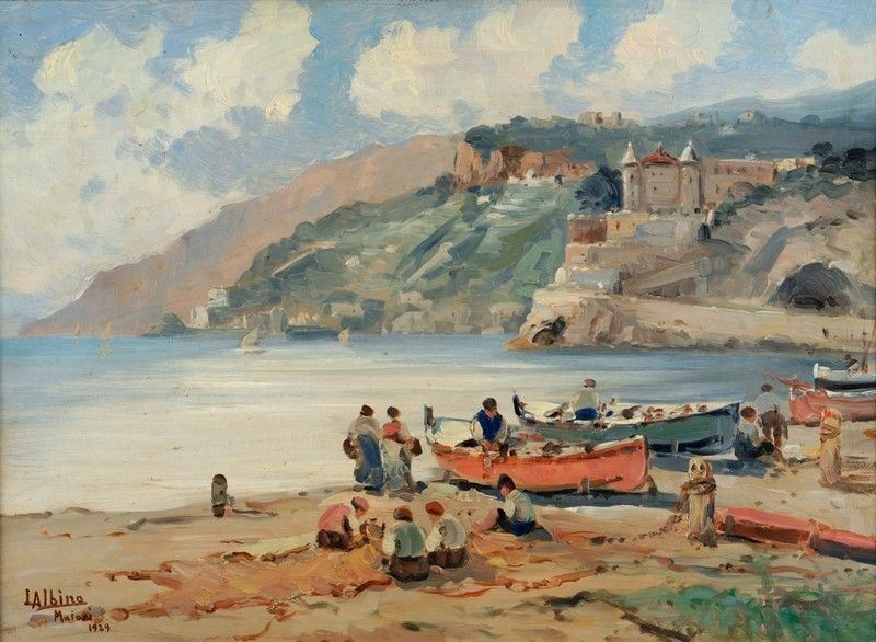 Luca Albino - Pescatori sulla Spiaggia di Maiori