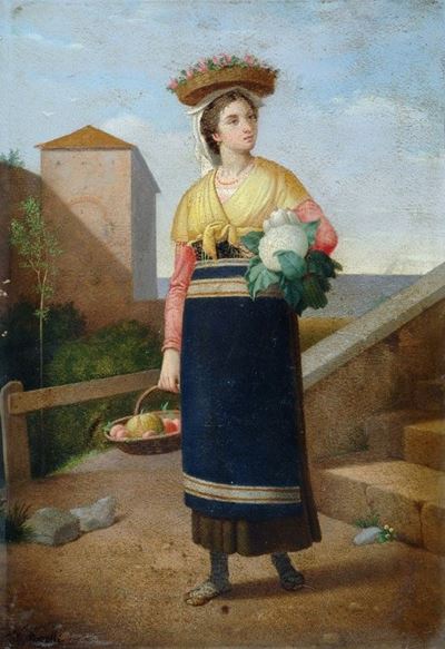 Contadina con Ceste