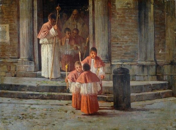 Anonimo, XIX sec. - Uscita della processione