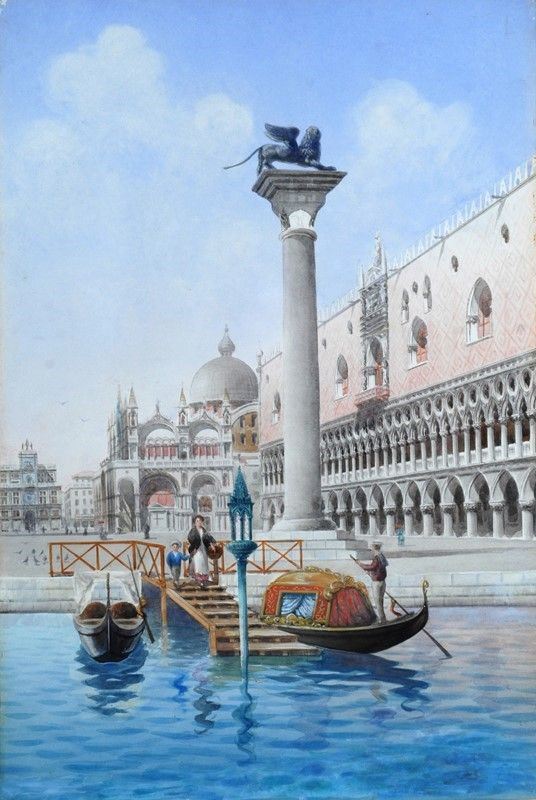 Anonimo, XIX Sec. - Venezia, a San Marco
