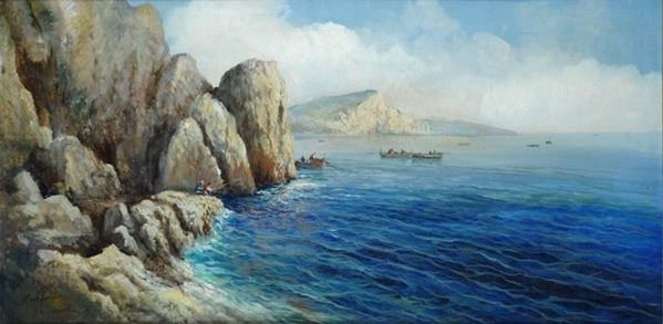 Michele Federico : Capri  (1889)  - Olio su tela - Auction Autori del XIX e XX sec. - III - Galleria Pananti Casa d'Aste