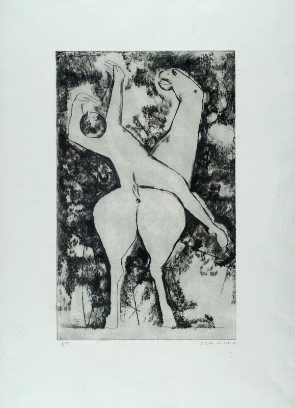 Marino Marini : In composition  (1970)  - Etching - Auction Modern and Contemporary art - III - Galleria Pananti Casa d'Aste