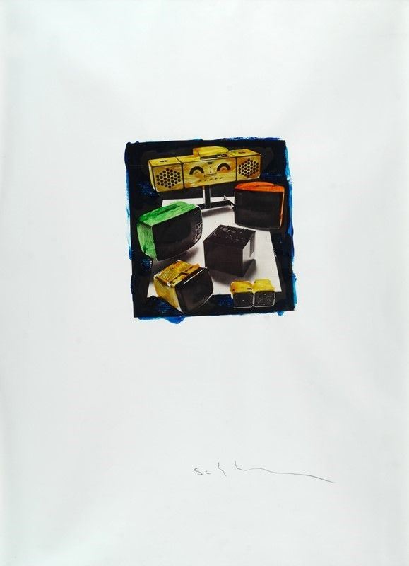 Mario Schifano : Senza titolo  - Smalto e collage su carta - Auction Arte Moderna e Contemporanea - II - Galleria Pananti Casa d'Aste