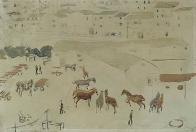 Paesaggio con Soldati e Cavalli