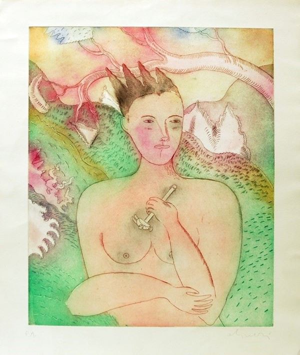 Luca Alinari : Senza titolo  - Litografia a colori - Asta GRAFICA ED EDIZIONI - Galleria Pananti Casa d'Aste
