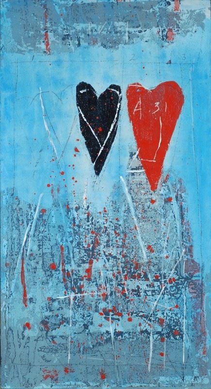 Giorgio Celiberti : Il rosso e il nero  (1997/99)  - Polimaterico su tavola - Asta Arte moderna e contemporanea - III - Galleria Pananti Casa d'Aste