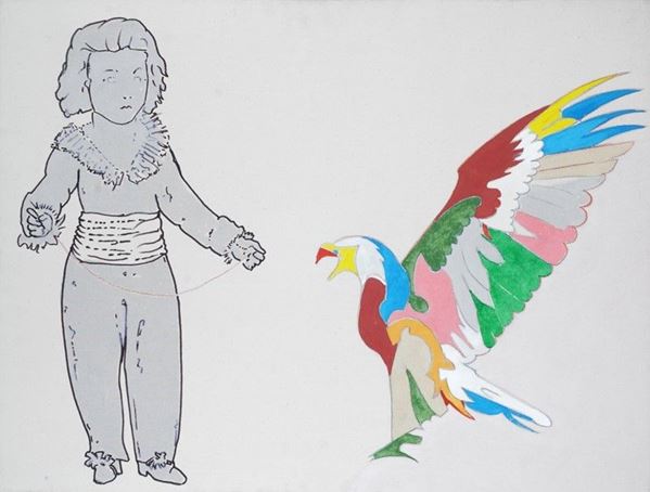 Renato Mambor : Fuori la gabbia  - Olio e smalto su tela tamburata - Asta Arte moderna e contemporanea - III - Galleria Pananti Casa d'Aste