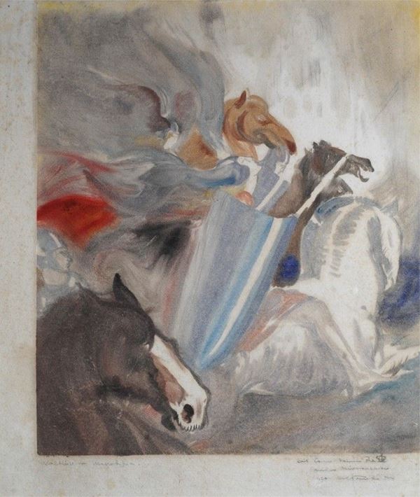 Anonimo, XX sec. : Valkyrie  (1926)  - Monotipo su carta - Auction Arte moderna e contemporanea - III - Galleria Pananti Casa d'Aste