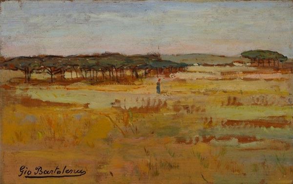 Giovanni Bartolena : Paesaggio  - Olio su tavola - Auction Autori del XIX e XX sec. - II - Galleria Pananti Casa d'Aste