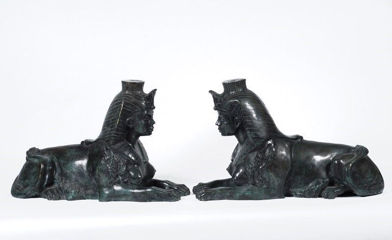 Coppia di Sfingi in Bronzo