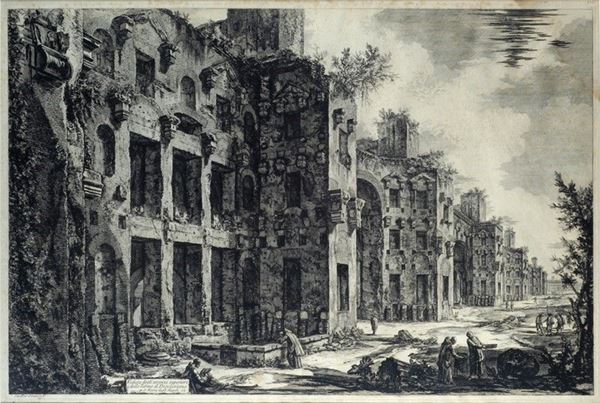 Giovanni Battista Piranesi - Veduta degli avanzi superiori delle terme di Diocleziano