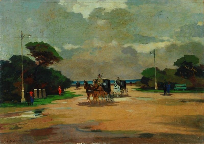 Renato Natali - Strada con Carrozze