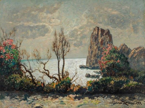 Gino Romiti : Marina  - Olio su faesite - Auction Autori del XIX e XX sec. - II - Galleria Pananti Casa d'Aste