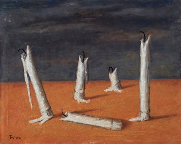 Fiorenzo Tomea : Candele  (1940)  - Olio su tela - Auction Arte moderna e contemporanea - III - Galleria Pananti Casa d'Aste