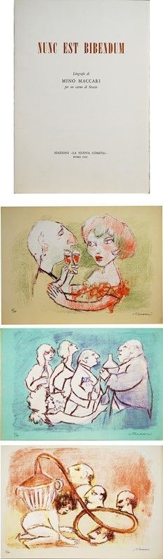 Mino Maccari - Tre litografie a colori