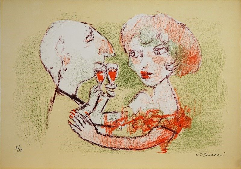 Mino Maccari - Tre Litografie a Colori