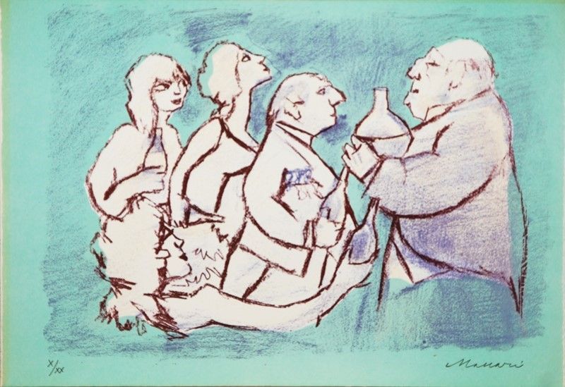 Mino Maccari - Tre Litografie a Colori