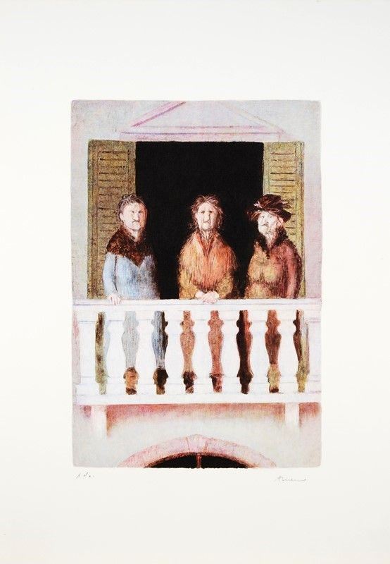 Antonio Bueno - Le vecchie sorelle al balcone 