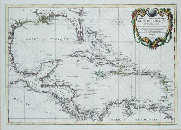 Jacques-Nicolas Bellin - Carta geo-idrografica del Golfo del Messico e delle sue isole