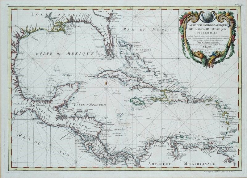 Jacques-nicolas Bellin - Carta Geo-idrografica del Golfo del Messico e delle Sue Isole