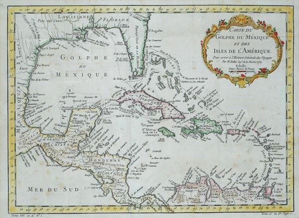 Jacques-Nicolas Bellin : Carta del Golfo del Messico e delle isole dell&#39;America  - Auction GRAFICA ED EDIZIONI - Galleria Pananti Casa d'Aste