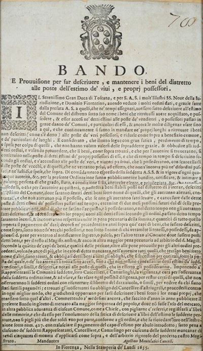 Bando Firenze 1635