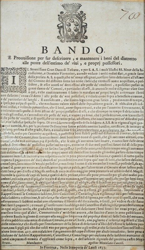 Bando Firenze 1635