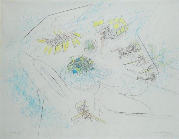 Sebastian Matta : Disegno  (1961)  - Matite colorate su carta - Asta Arte moderna e contemporanea - III - Galleria Pananti Casa d'Aste