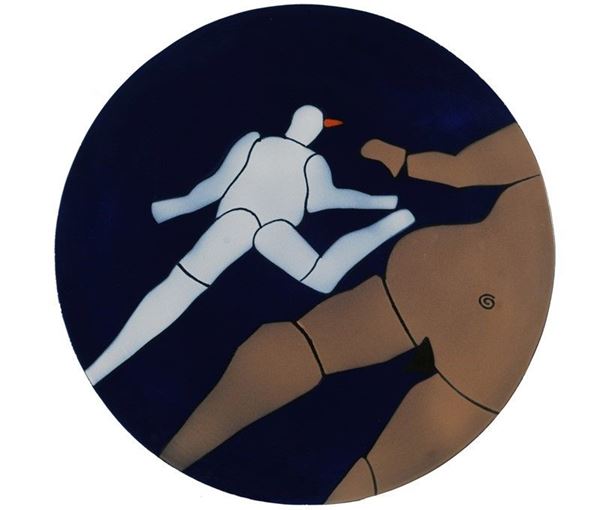 Emilio Tadini : Senza titolo  - Ceramica dipinta - Asta GRAFICA ED EDIZIONI - Galleria Pananti Casa d'Aste