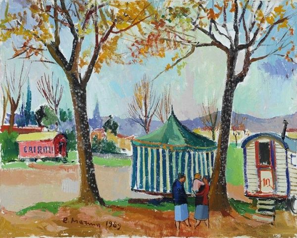 Rodolfo Marma : Giostrina al campo di marte  (1969)  - Olio su tela - Auction Arte moderna e contemporanea - III - Galleria Pananti Casa d'Aste