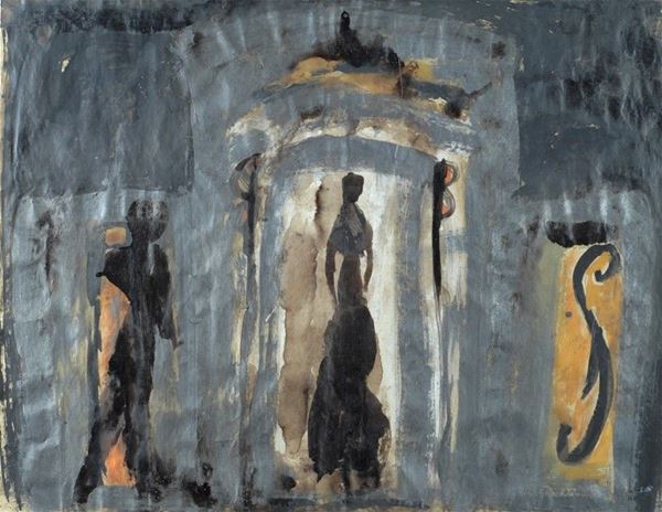 Bruno Ceccobelli : Annuncia segno  (1987)  - Tecnica mista su carta - Asta Arte moderna e contemporanea - III - Galleria Pananti Casa d'Aste