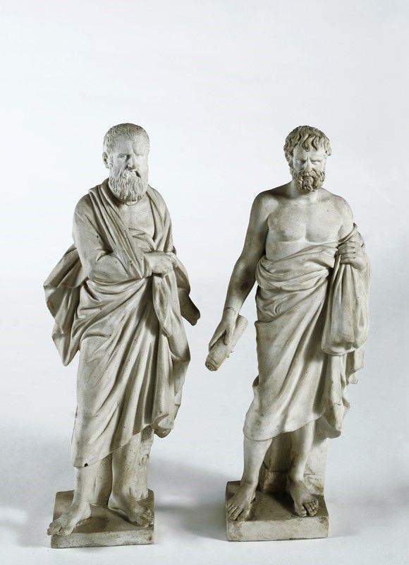 Due sculturine di filosofi  