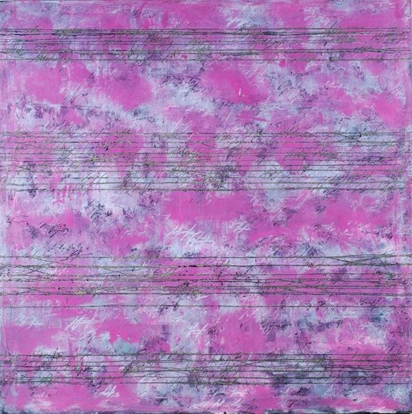 Alfredo Rapetti : Partitura in rosa  (2006)  - Tecnica mista su tela - Asta Arte moderna e contemporanea - III - Galleria Pananti Casa d'Aste
