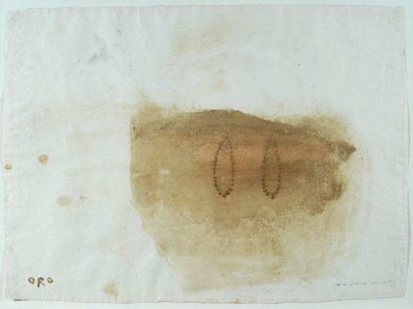 Piero Pizzi Cannella : L'oro di Dublino  (1995)  - Tecnica mista su carta riportata su cartone - Asta Arte moderna e contemporanea - III - Galleria Pananti Casa d'Aste