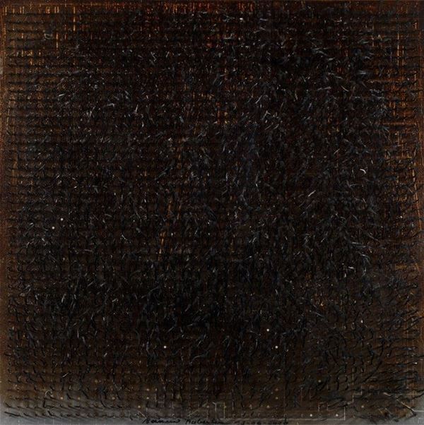 Bernard Aubertin : Senza titolo  (2010)  - Fiammiferi bruciati su lamiera - Asta Arte moderna e contemporanea - III - Galleria Pananti Casa d'Aste