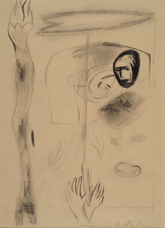 Mimmo Paladino : Senza titolo  - Carboncino su carta - Asta Arte moderna e contemporanea - III - Galleria Pananti Casa d'Aste