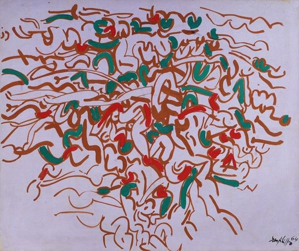 Antonio Sanfilippo : Senza titolo  (1964)  - Tempera su tela - Auction Arte moderna e contemporanea - III - Galleria Pananti Casa d'Aste