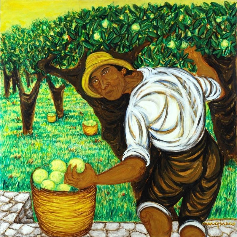 Giuseppe Migneco - Contadino con Limoni