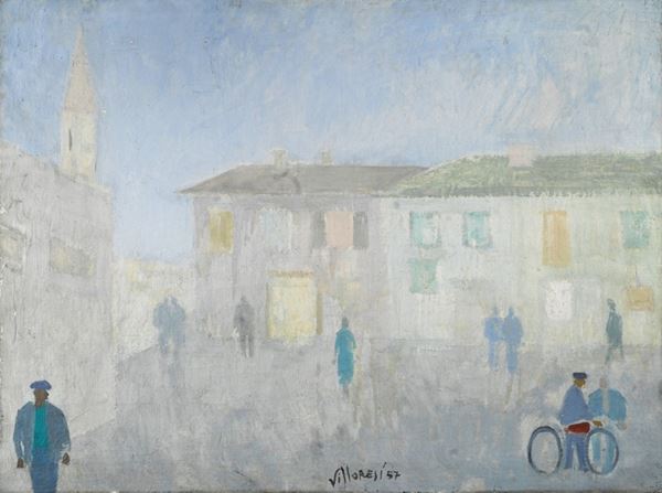 Franco Villoresi : Capolona  (1957)  - Olio su tela - Asta Arte moderna e contemporanea - III - Galleria Pananti Casa d'Aste