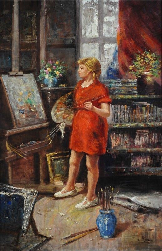 Giovanni Panza - La pittrice nello studio