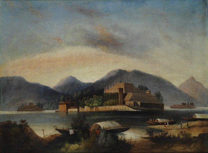 Anonimo, XIX Sec. - Paesaggio sul Lago